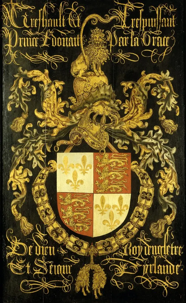 Shield of Edward IV (1442-1483), king of England, in his capacity as knight in the Order of the Golden Fleece