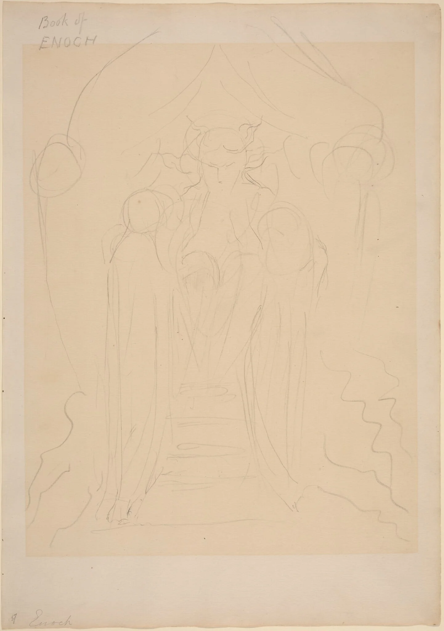Enoch before the Great Glory, by William Blake, graphite, 1826