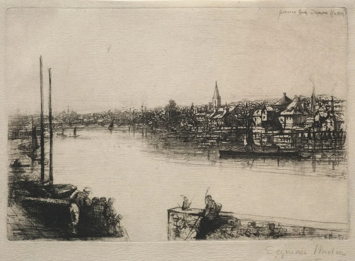 Battersea Reach, by Francis Seymour Haden, 1843