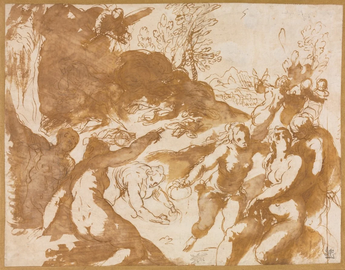 Apollo and the Muses Awakened by the Call of Fame, by Palma il Giovane, 1594