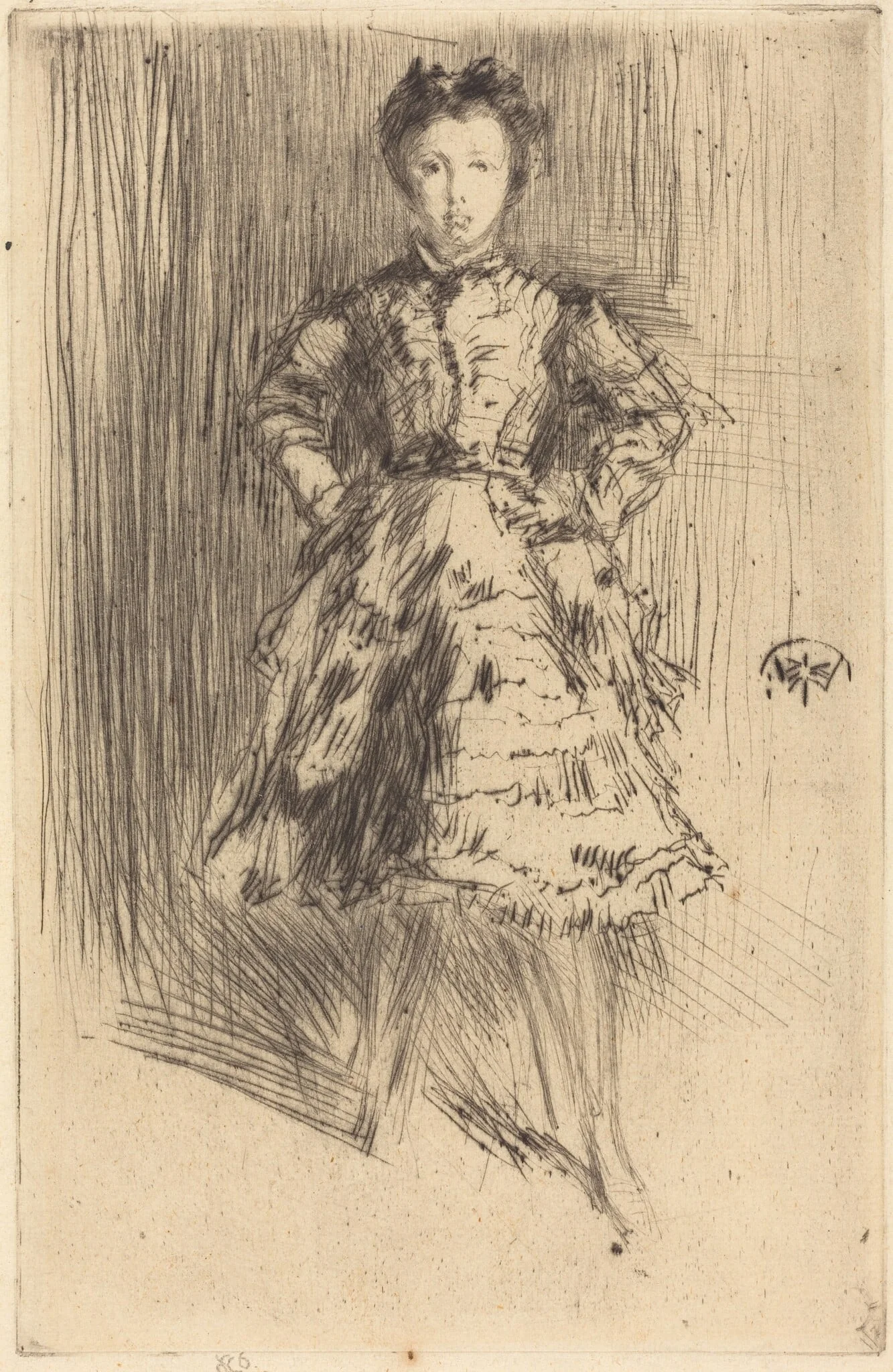 Elinor Leyland, by James McNeill Whistler, ink, 1873