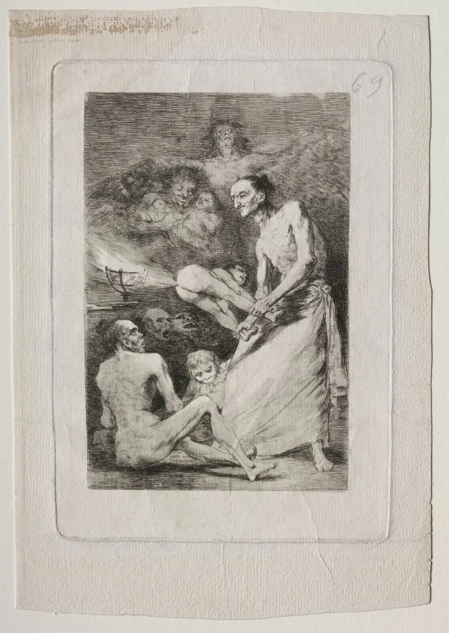 Blow, Plate 69, by Francisco Goya, 1799