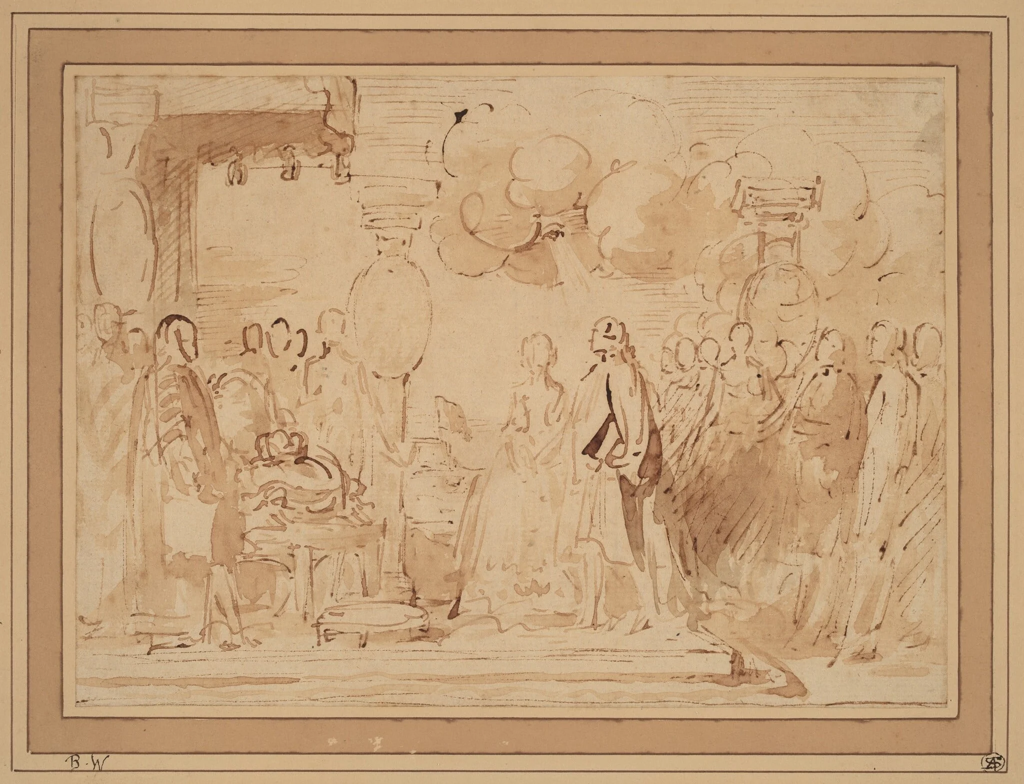 George III Resuming Royal Power in 1789, by Benjamin West, ink, 1789