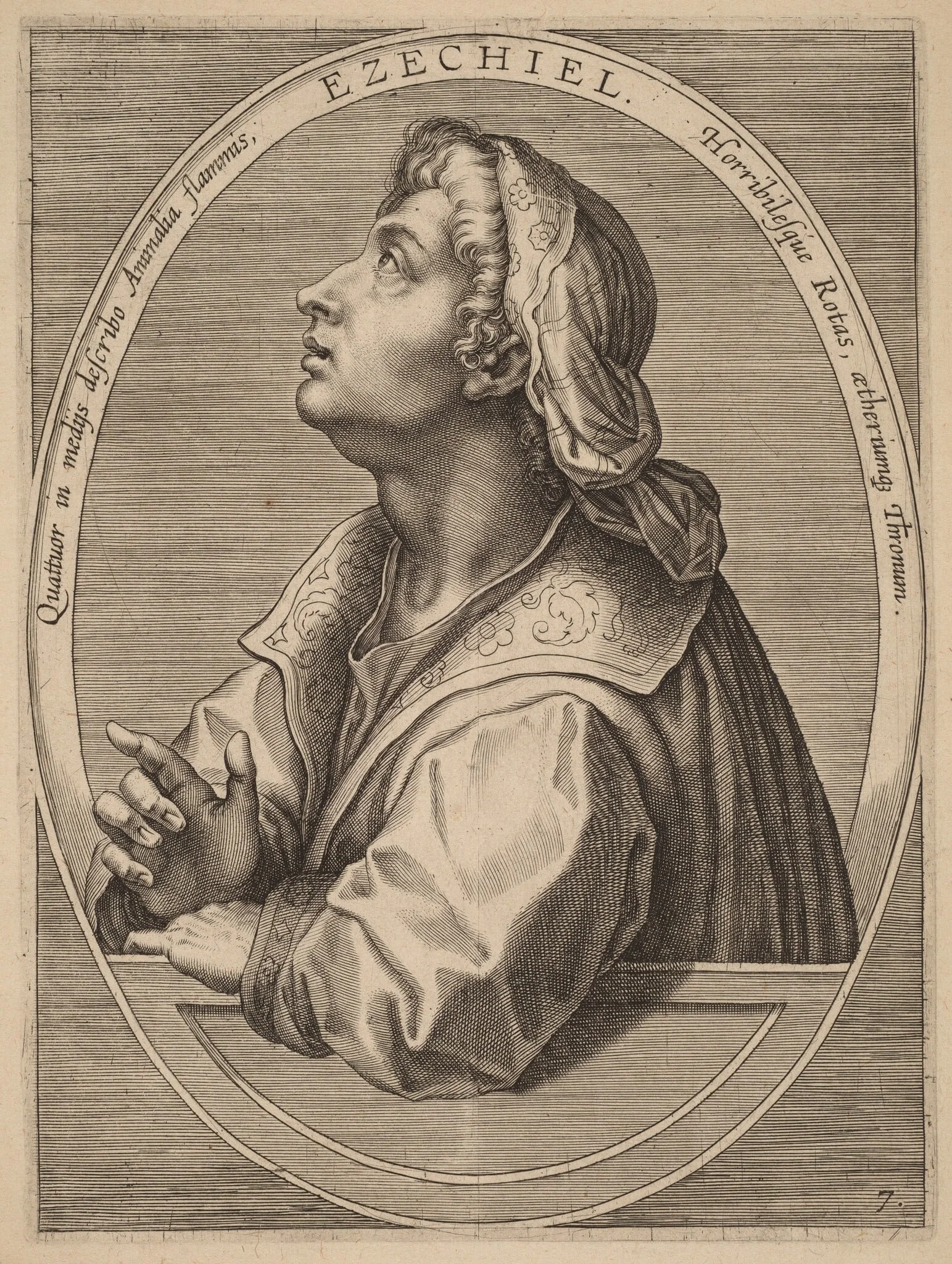 Ezechial, by Theodor Galle, ink, 1613