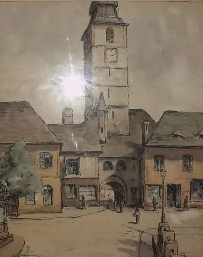 Turnul Sfatului - Sibiu (intrarea în piața mică Sibiu)