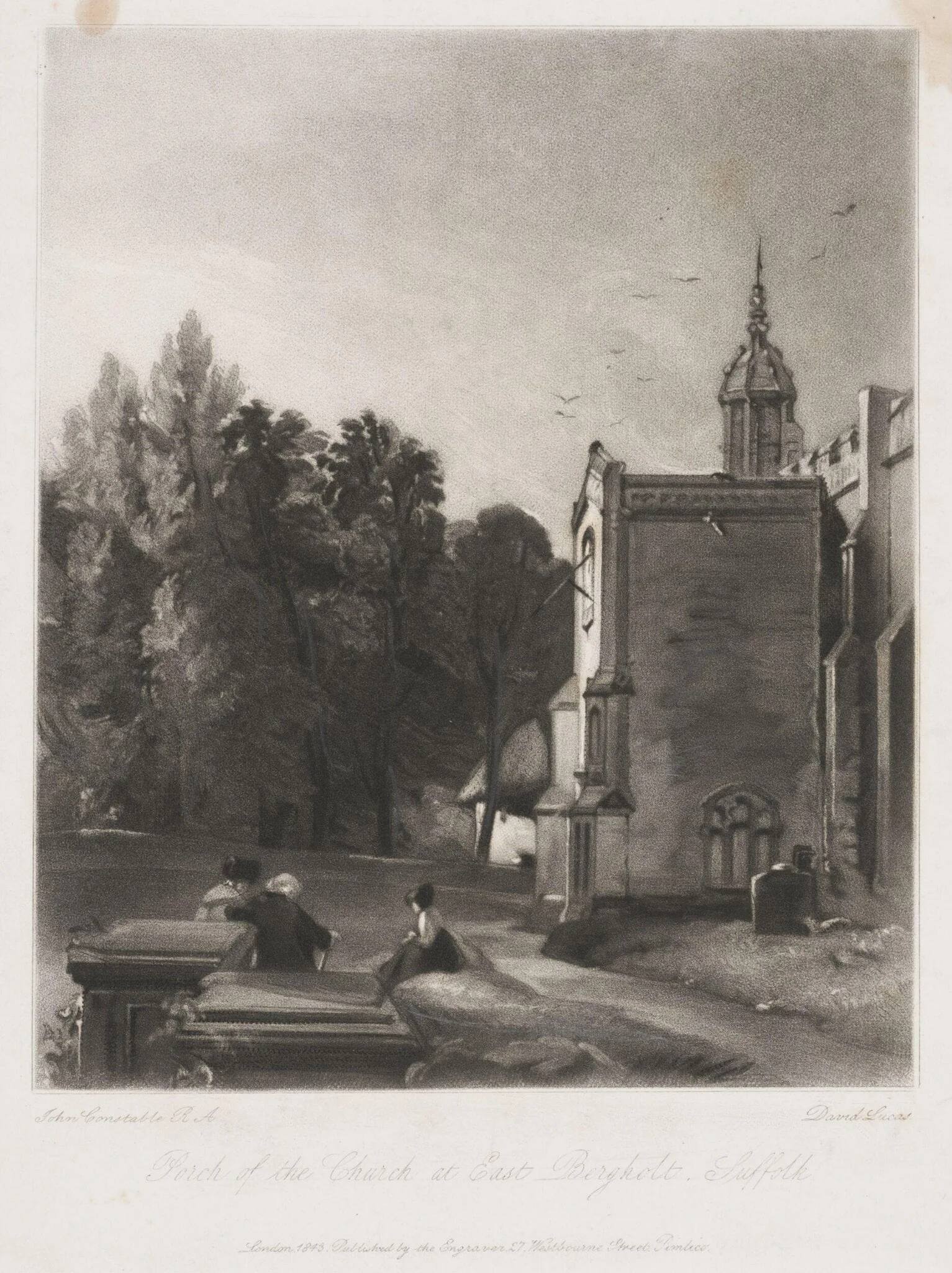 Porch of the Church at East Bergholt, Suffolk, by John Constable, 1850