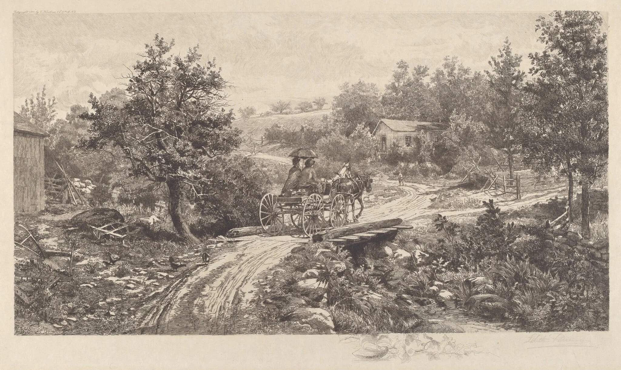 Going to Market, by Edith Penman, ink, 1889