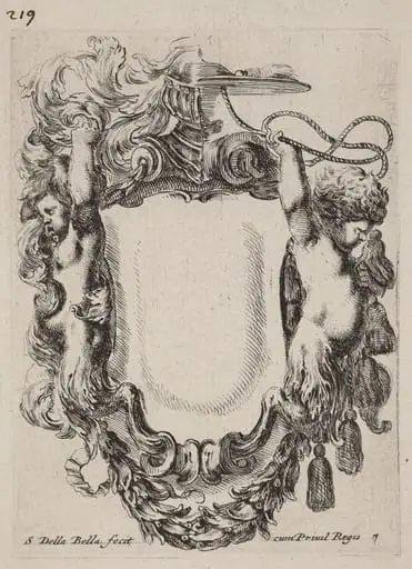 Cartouche with Infant Satyrs