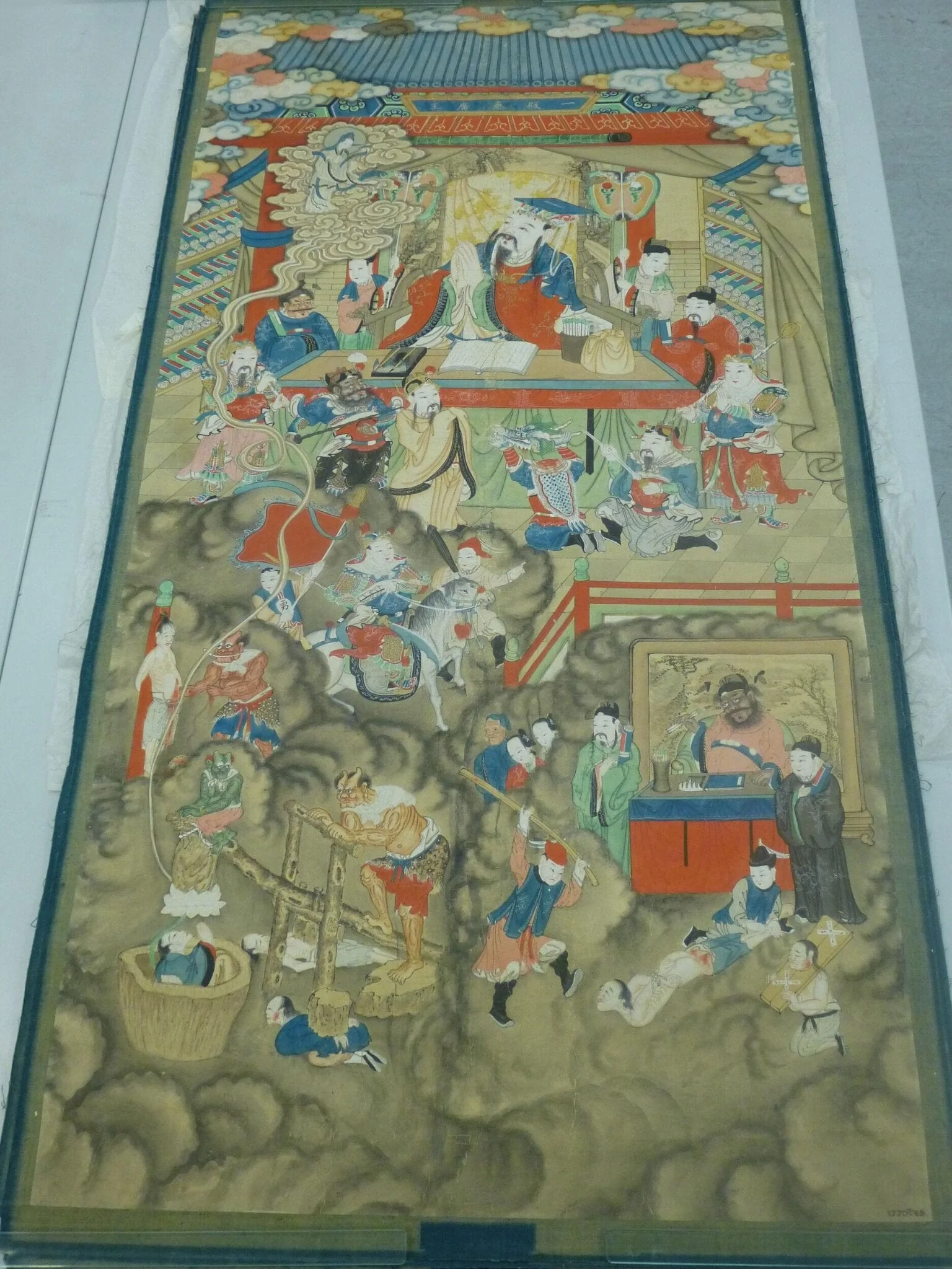 The Ten Kings of Purgatory: King Qinguang of the First Court, by Unknown, paint, 1800