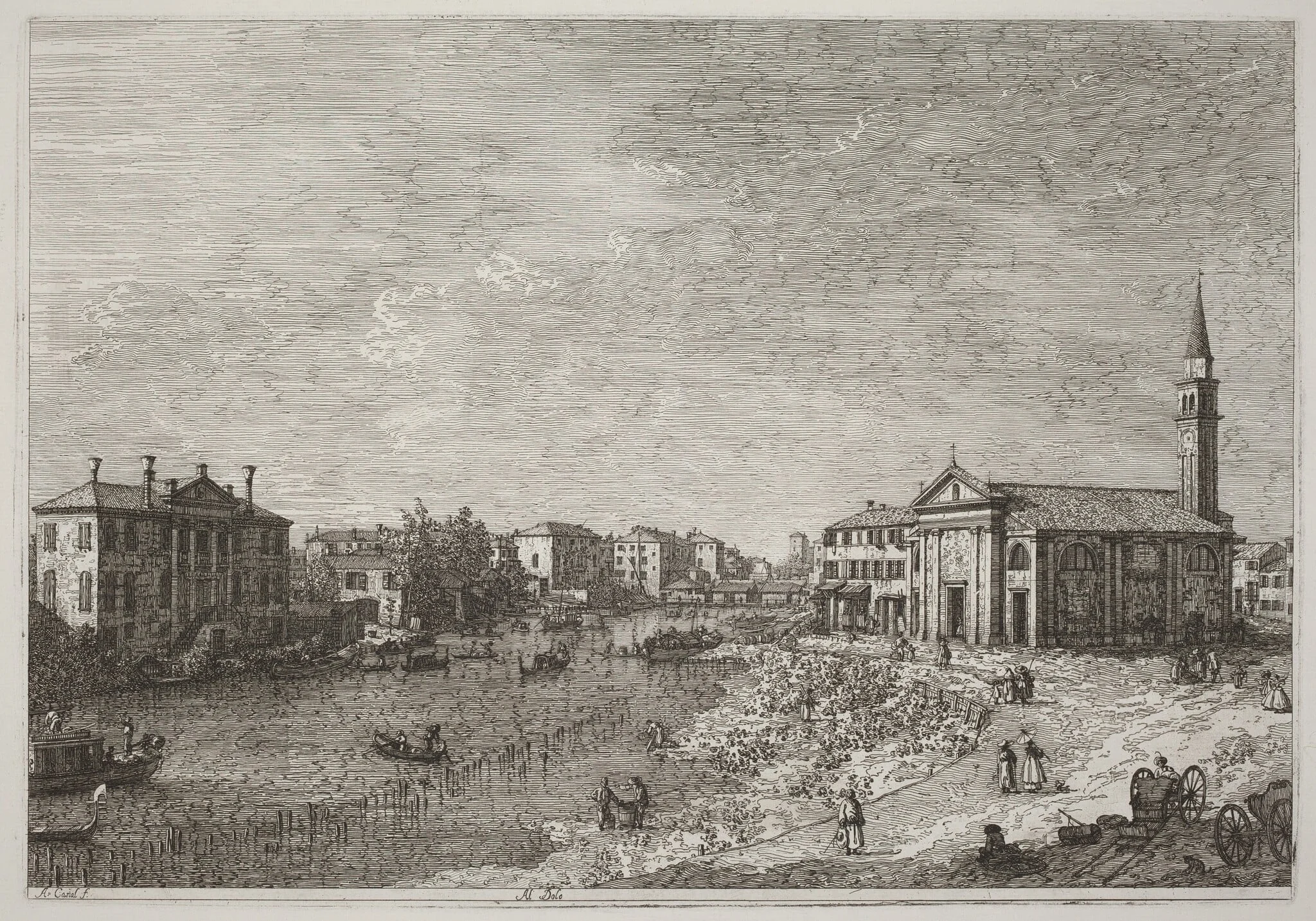 Al Dolo, by Canaletto, ink, 1740