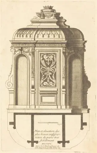 Plan et elevation des plus beaux confessionnaux de Paris, tres fidelemant mesure