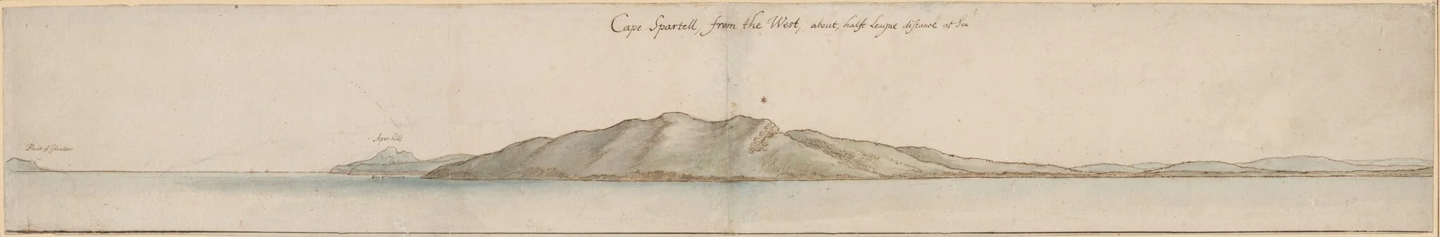 Cape Spartell from the West, by Wenceslaus Hollar, chalk, 1670