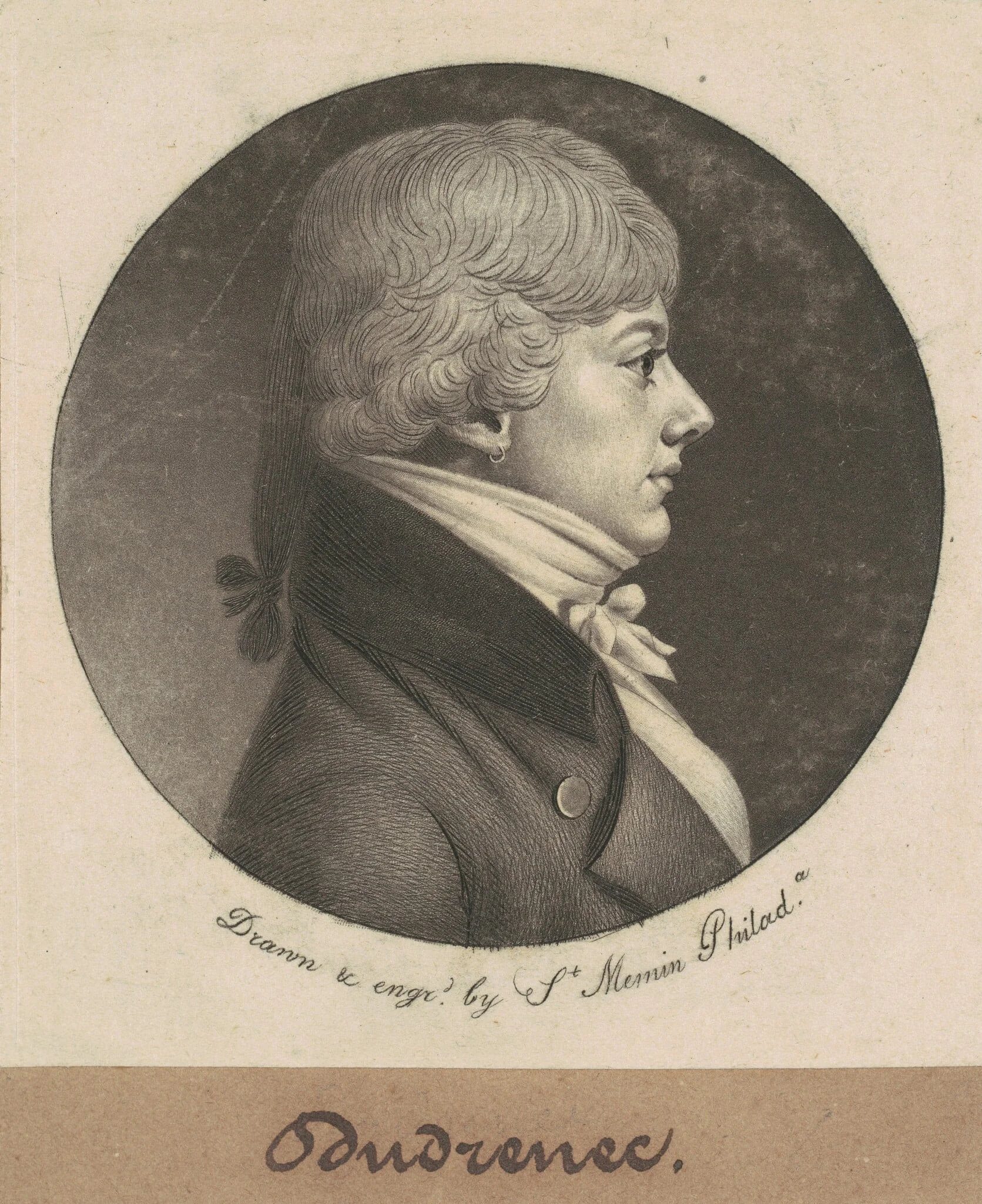 Dudrenec, by Charles Balthazar Julien Févret de Saint-Mémin, ink, 1800
