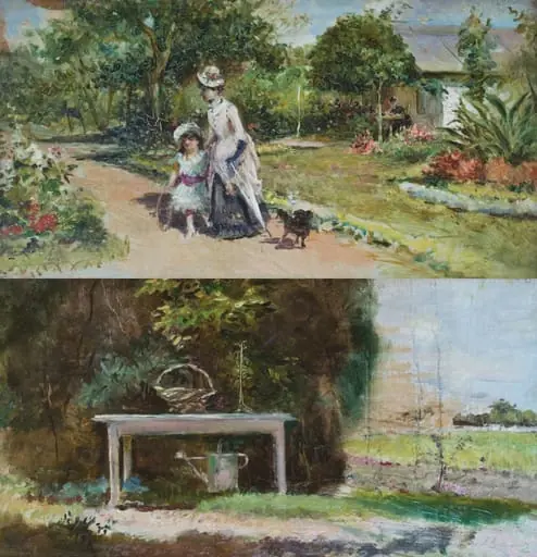 Mama cu fetița/Grădină (verso)