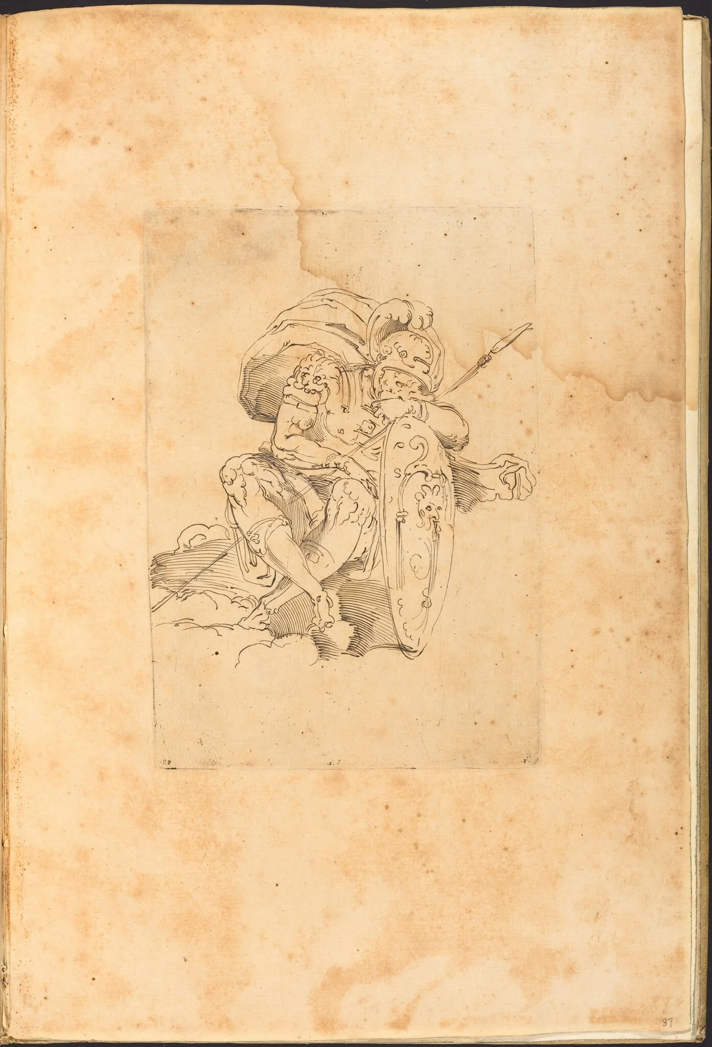 Print from Drawing Book, by Luca Ciamberlano, ink, 1615