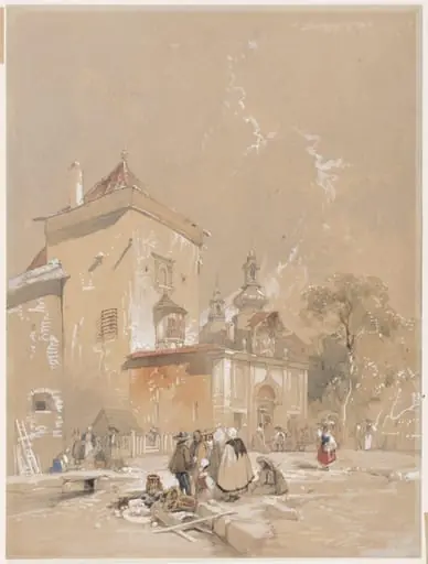 Gateway and buildings in Spain