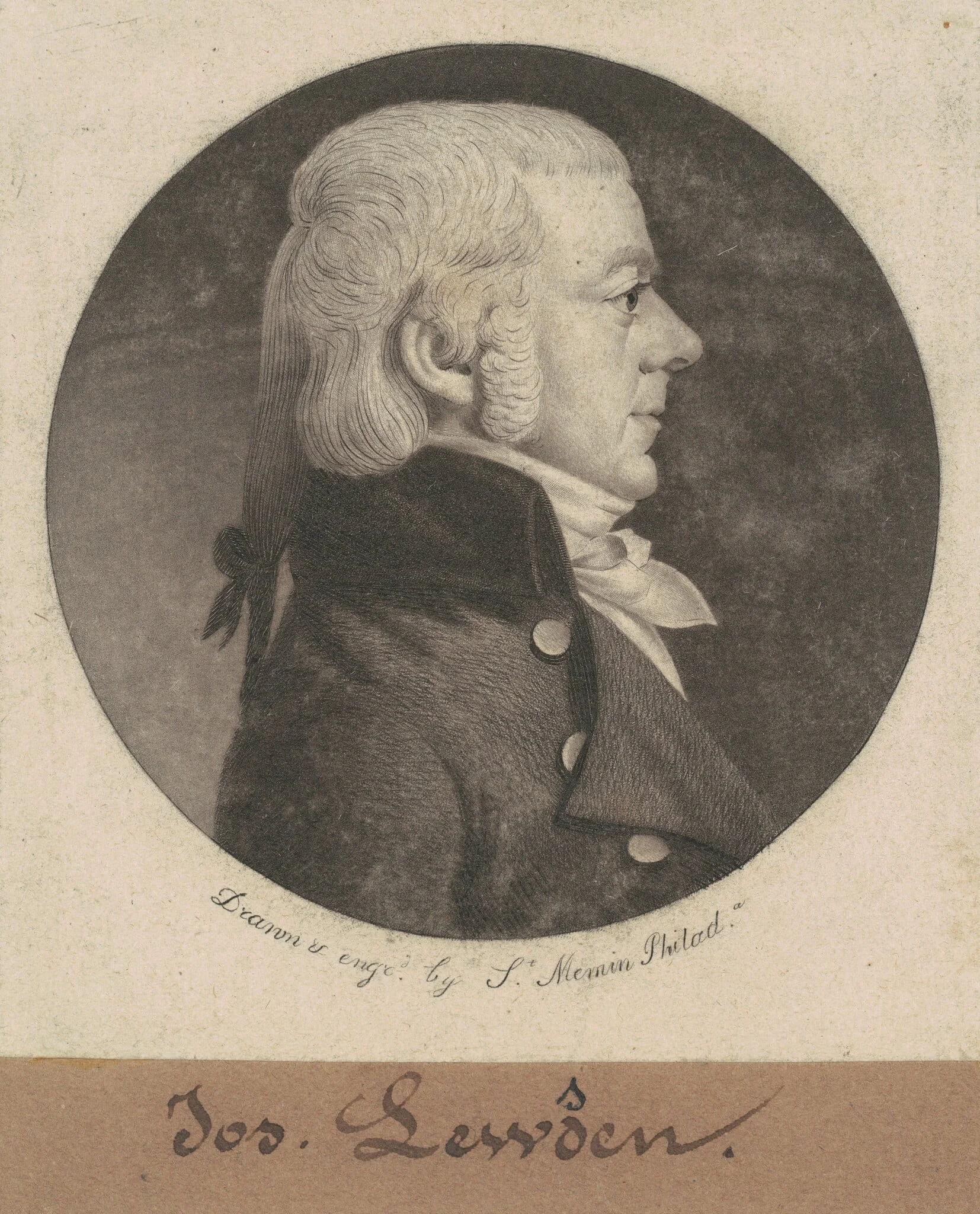 Joseph Lewden, by Charles Balthazar Julien Févret de Saint-Mémin, ink, 1802