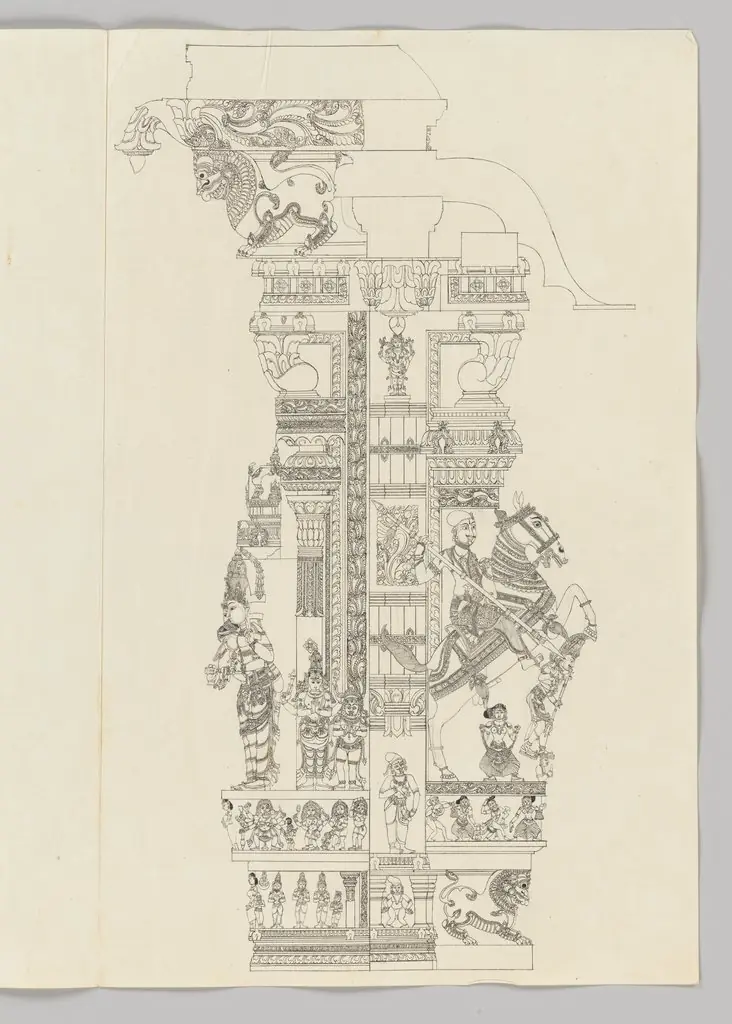 Marriage of Minakshi and Sundareshvara; equestrian warrior with spear