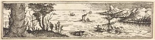 Landscape with a Lake and Sailing-Vessels