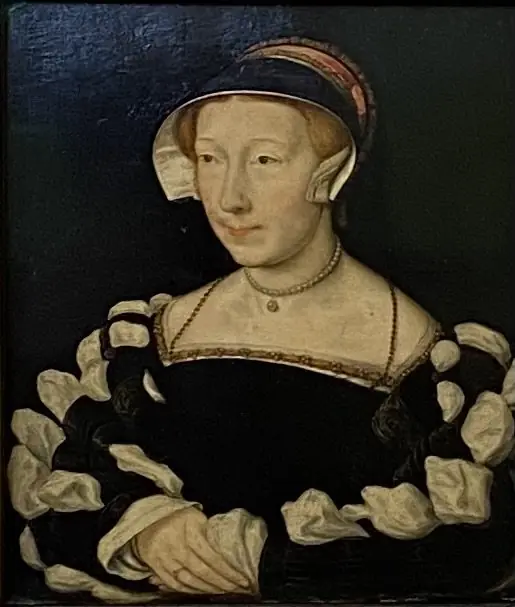 Portrait of a woman in a black velvet dress