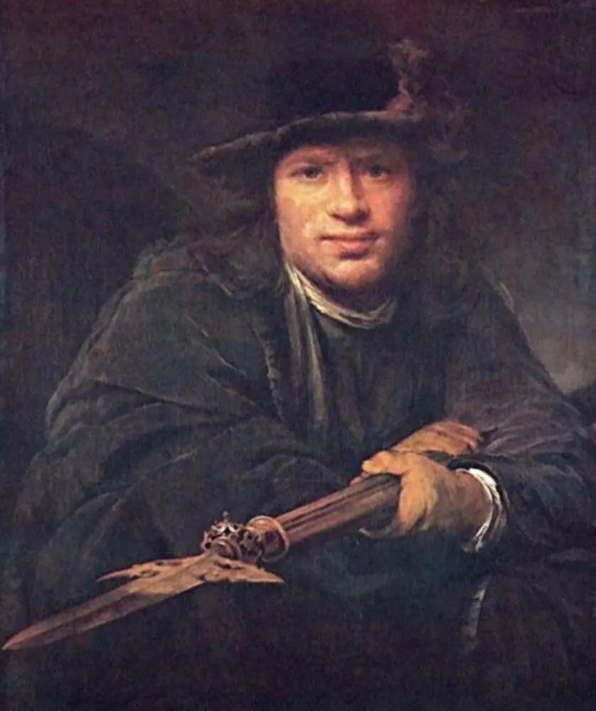Portyrait of an unknown man with a halberd