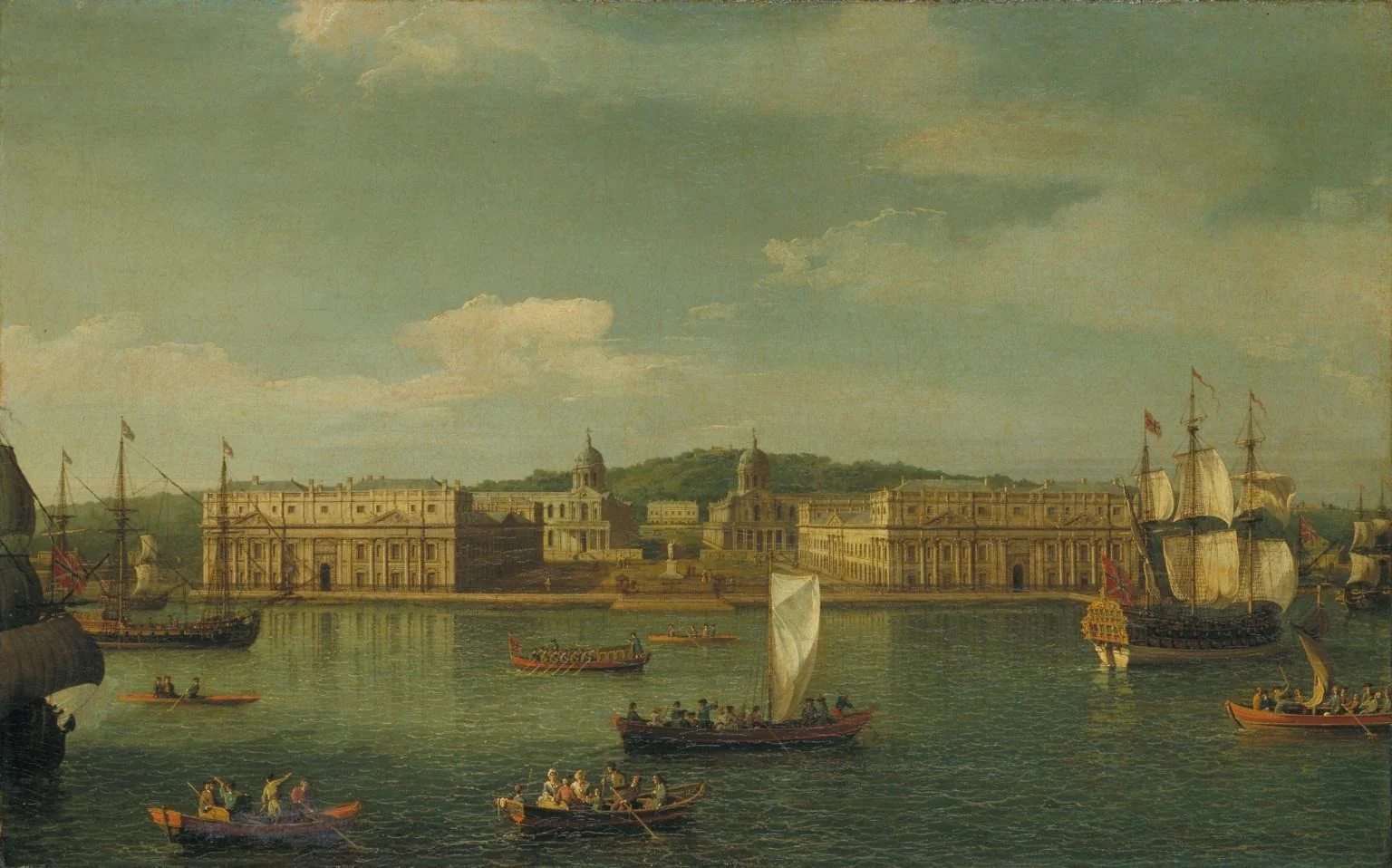 A View of Greenwich from the River, by Canaletto, oil, 1752
