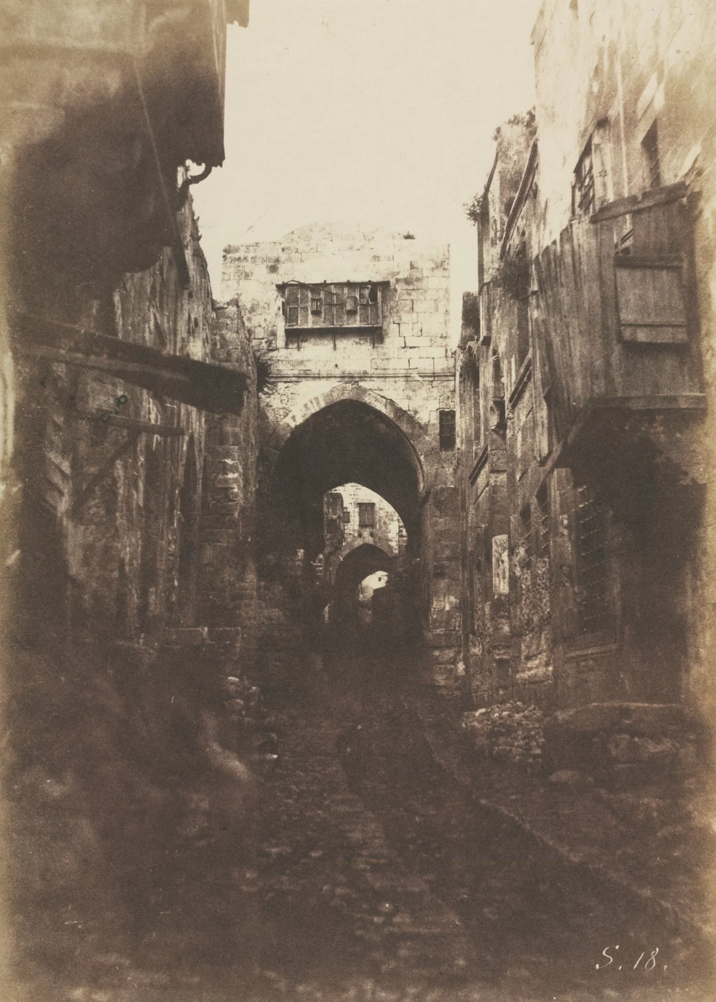 Street in the Arab Quarter, Jerusalem, by Auguste Salzmann, 1854