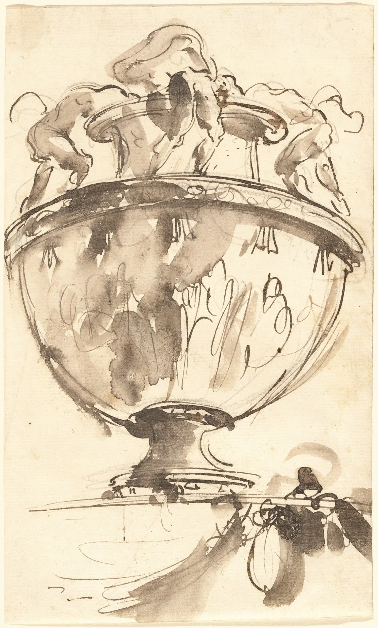 A Fantastic Vase, by Giovanni Battista Piranesi, chalk, 1746