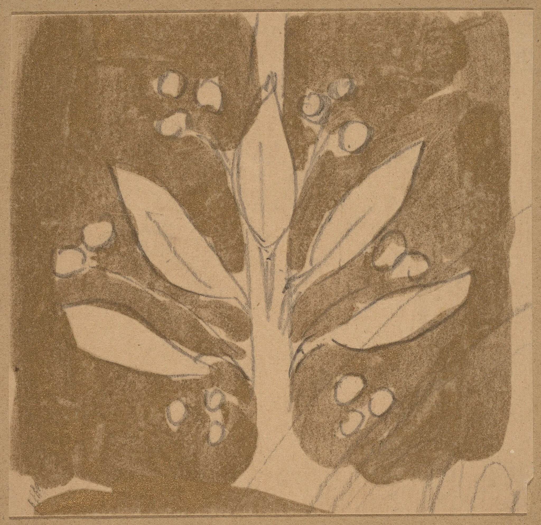 Study for a Border Design, by Charles Sprague Pearce, graphite, 1894