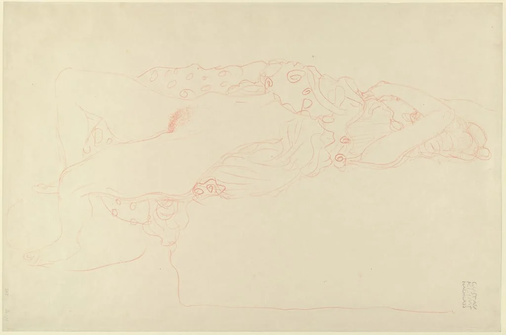 Untitled, by Gustav Klimt, graphite, 1912