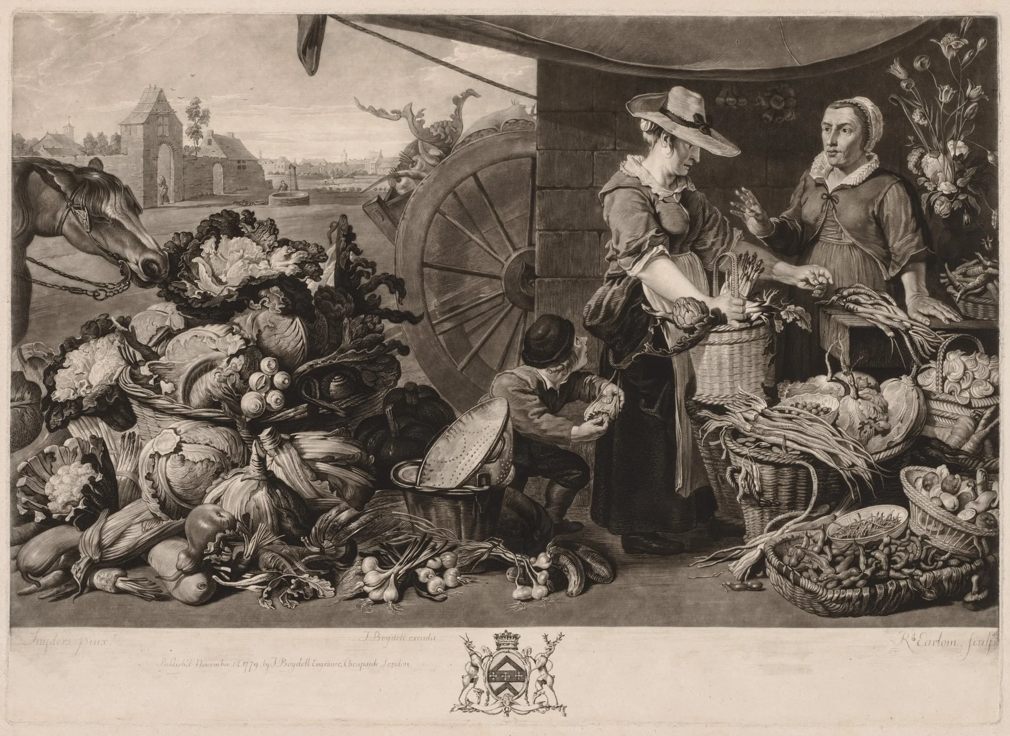 The Four Markets:  The Vegetable Market, by Richard Earlom, 1779