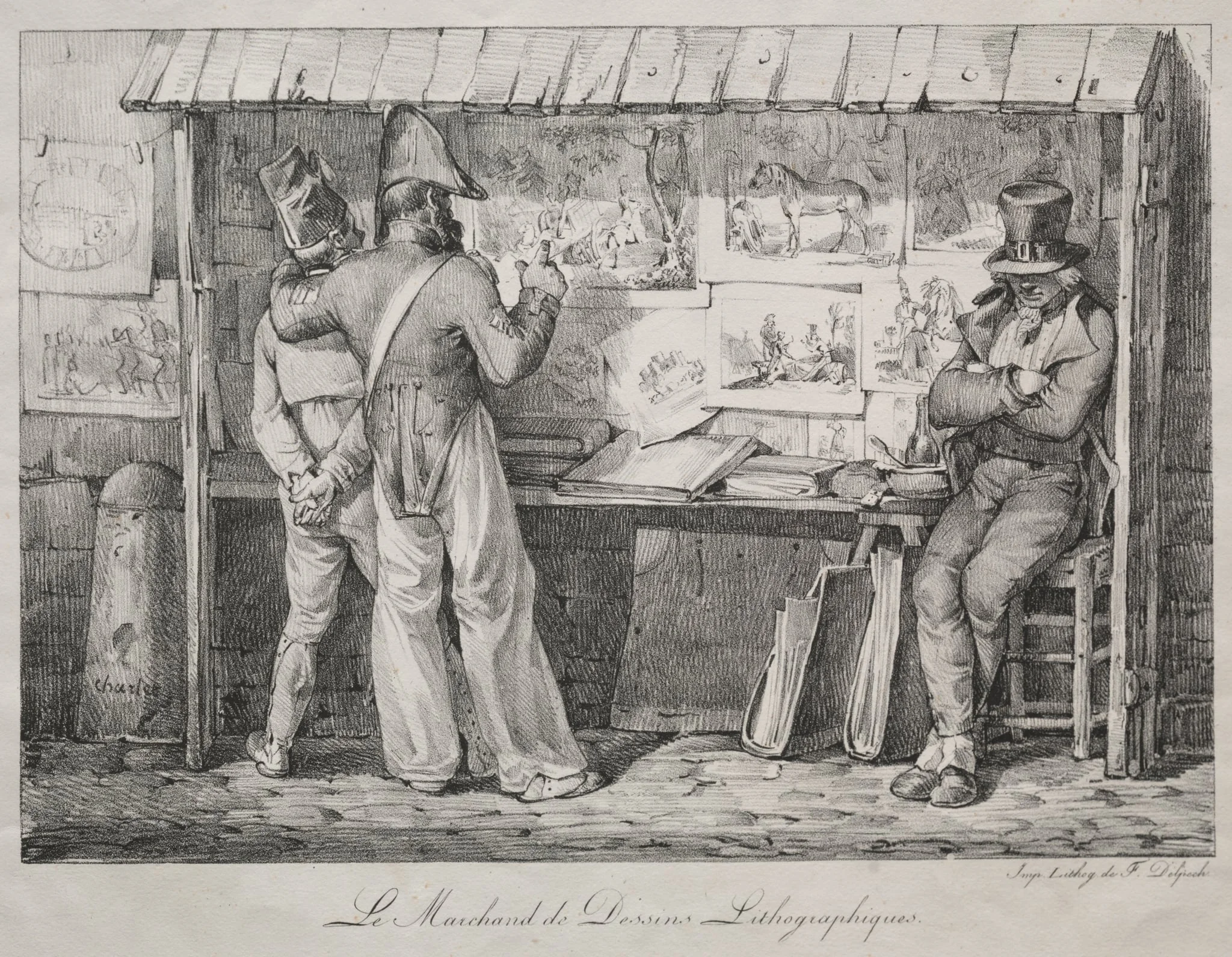 The Lithograph Dealer, by Nicolas Toussaint Charlet, 1819