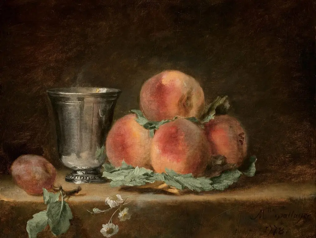 Still Life with Peaches and Silver Goblet