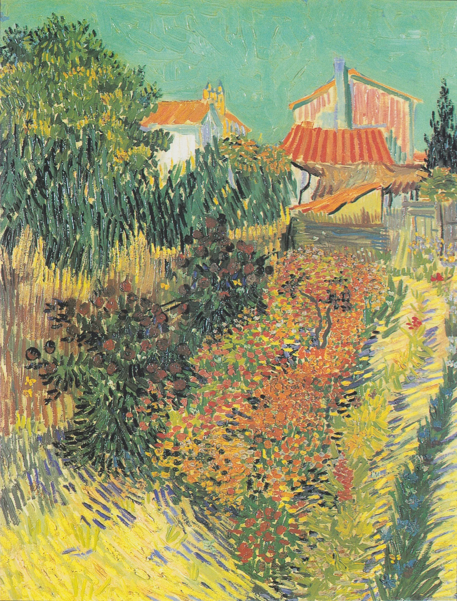 Garden Behind a House, by Vincent van Gogh, oil, 1888