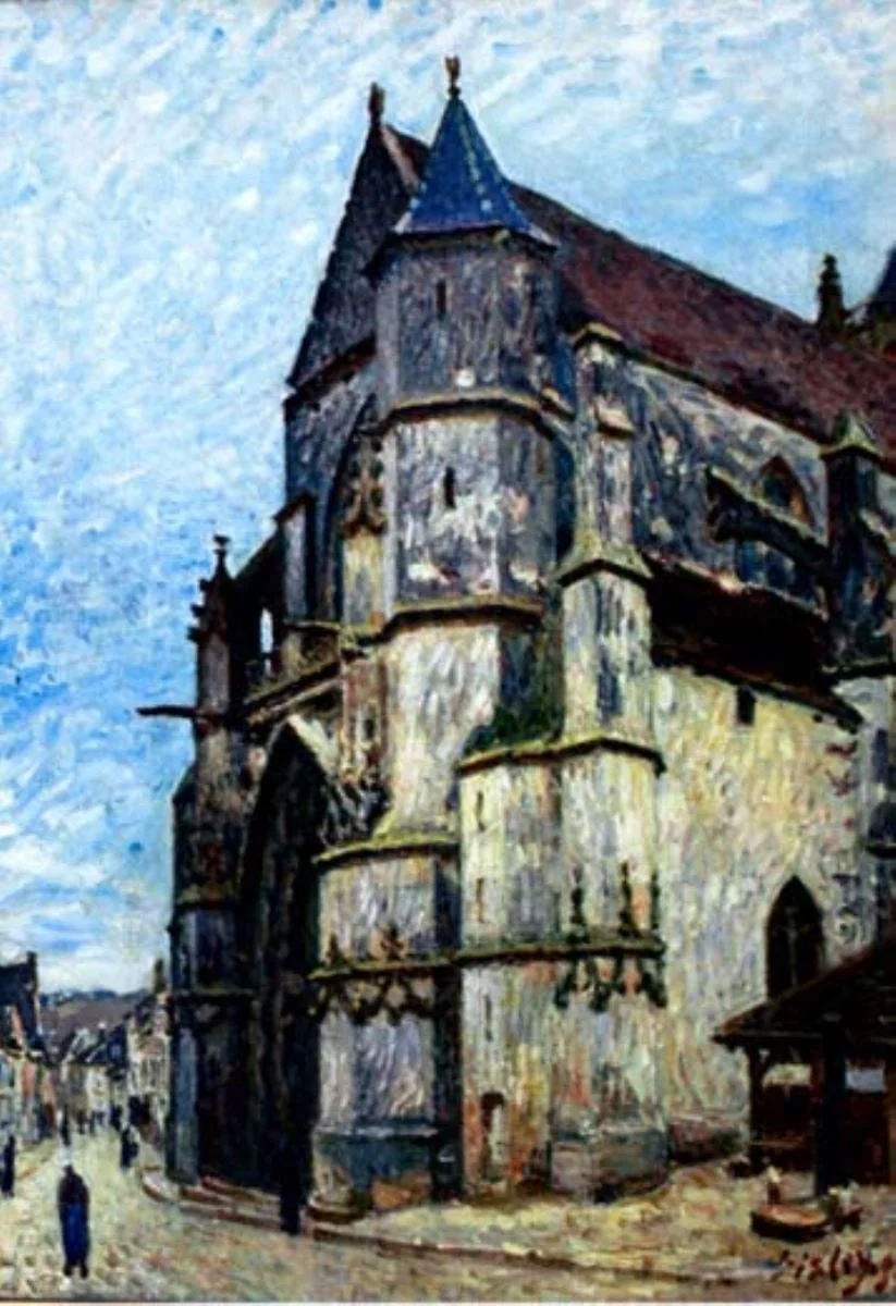 Biserica din Moret, iarna, by Alfred Sisley, unspecified, 1894