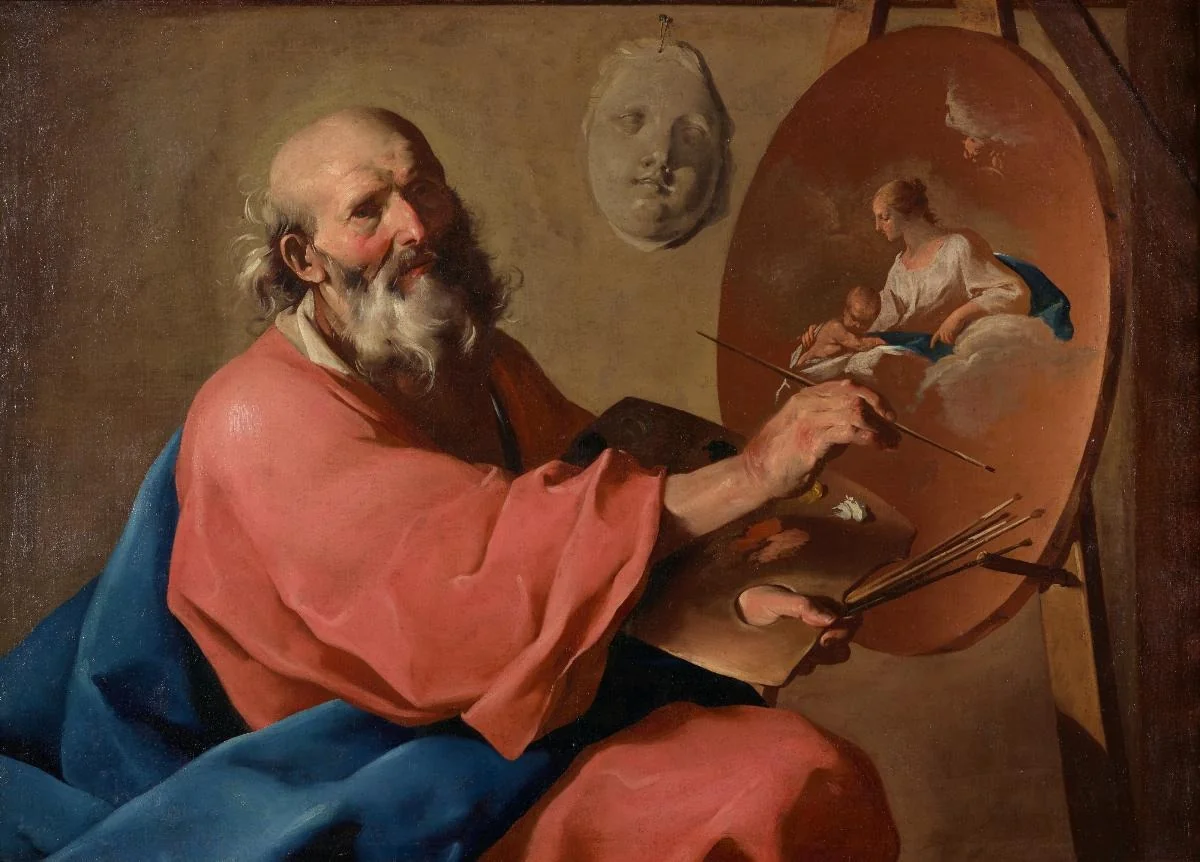 Der Heilige Lukas, die Madonna malend, by Giuseppe Antonio Petrini, oil, 1740