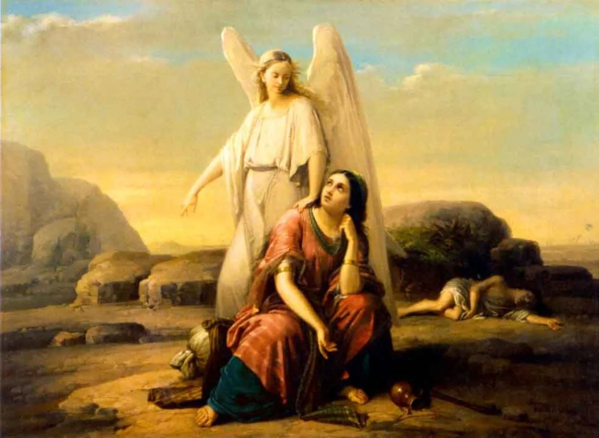 Agar în deșert, by Gheorghe Tattarescu, unspecified, 1870