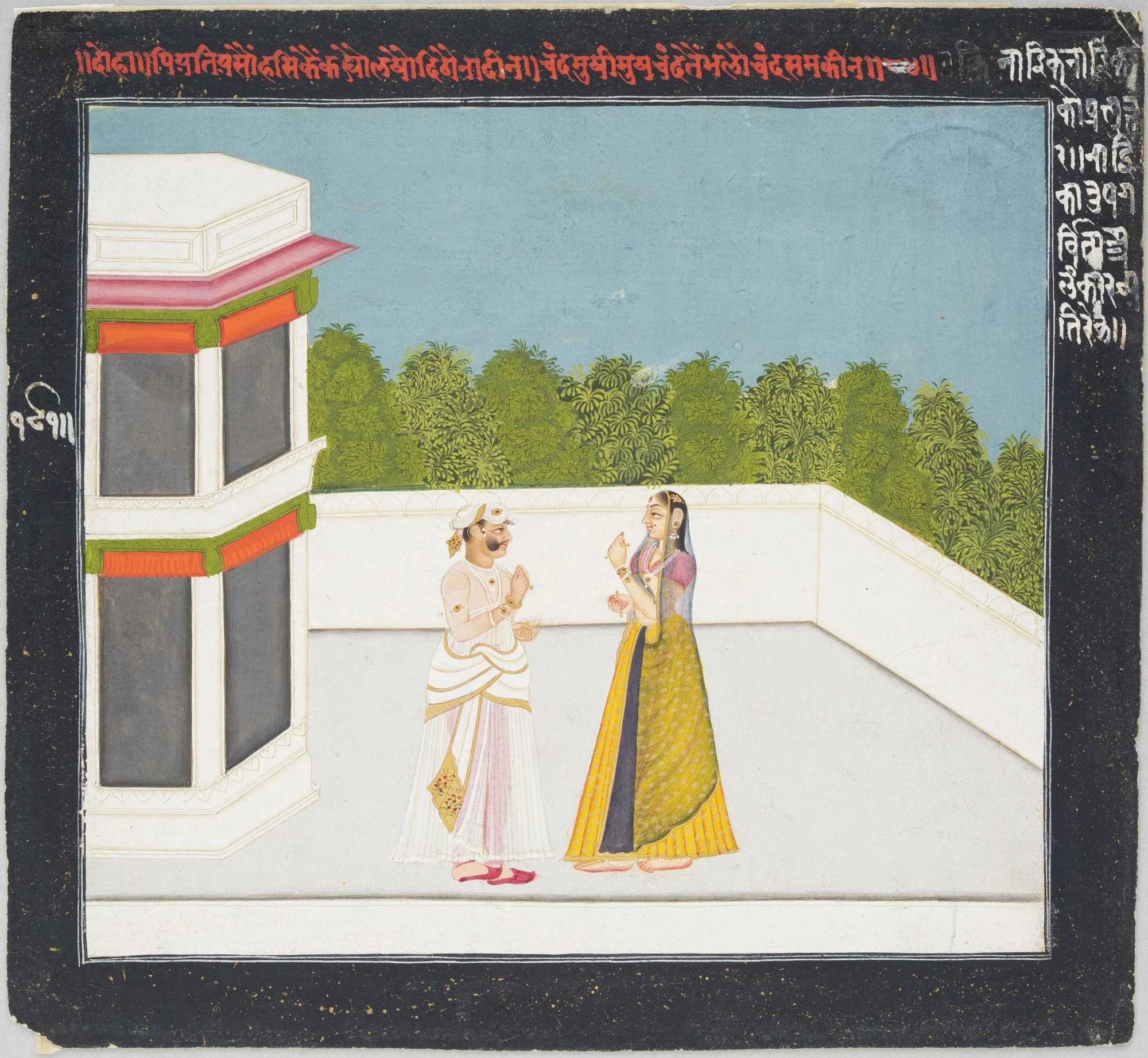 Hero and Heroine Subject: Couple Standing on Terrace