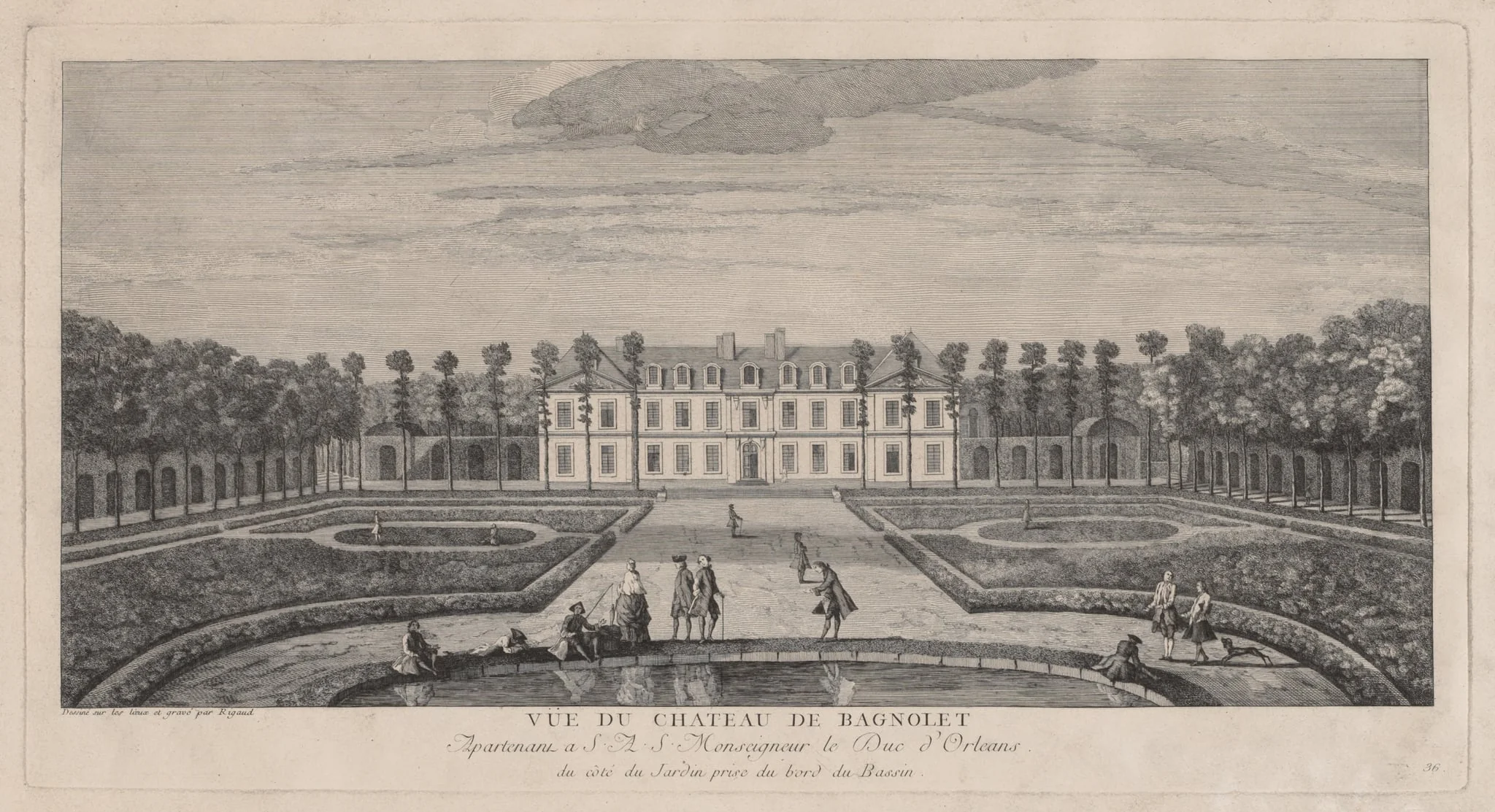 Chateau of Bagnolet, by Jacques Rigaud, 1727