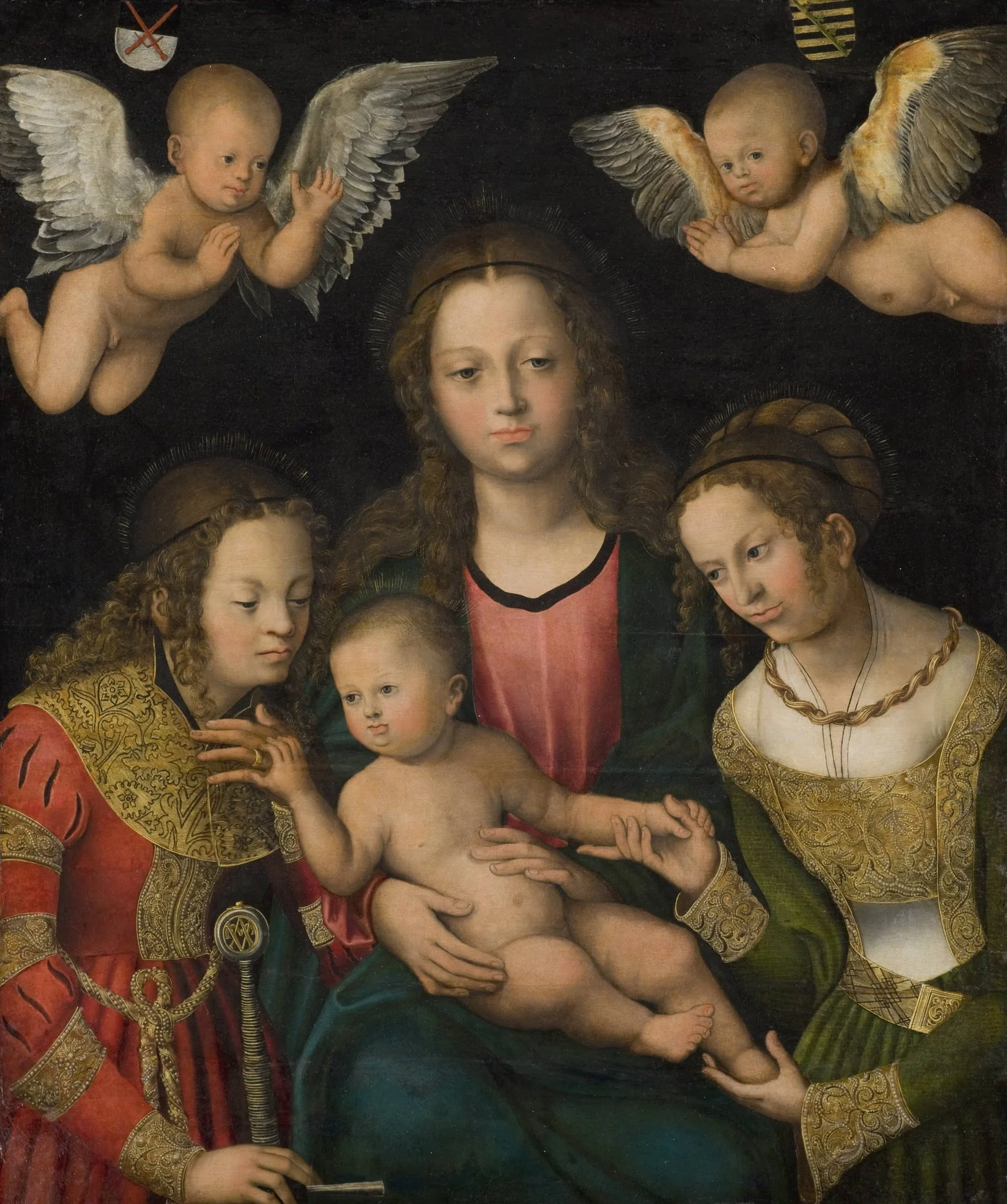 Virgin and Child with the Saints Catherine and Barbara, by Unknown, 1550
