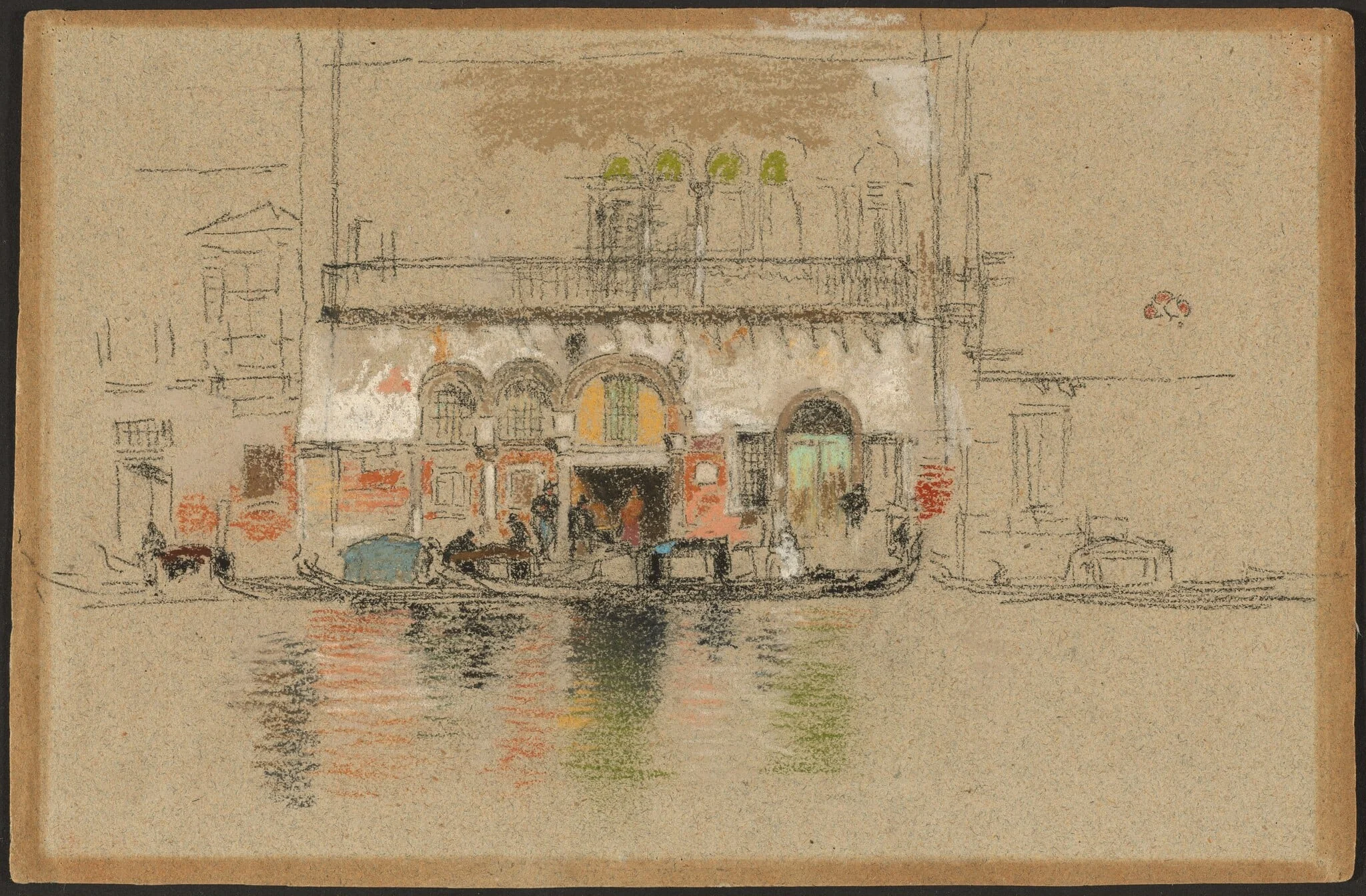 The Palace; white and pink, by James McNeill Whistler, chalk, 1880