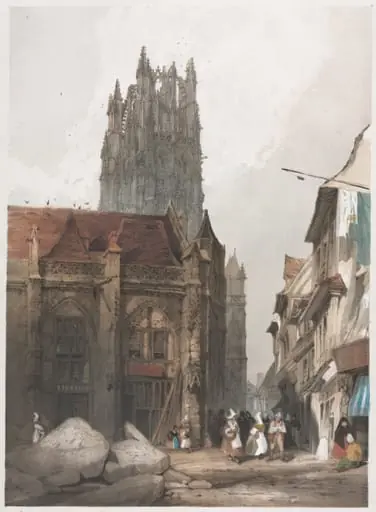 Picturesque Architecture in Paris, Ghent, Antwerp, Rouen:  St. Laurent, Rouen, France
