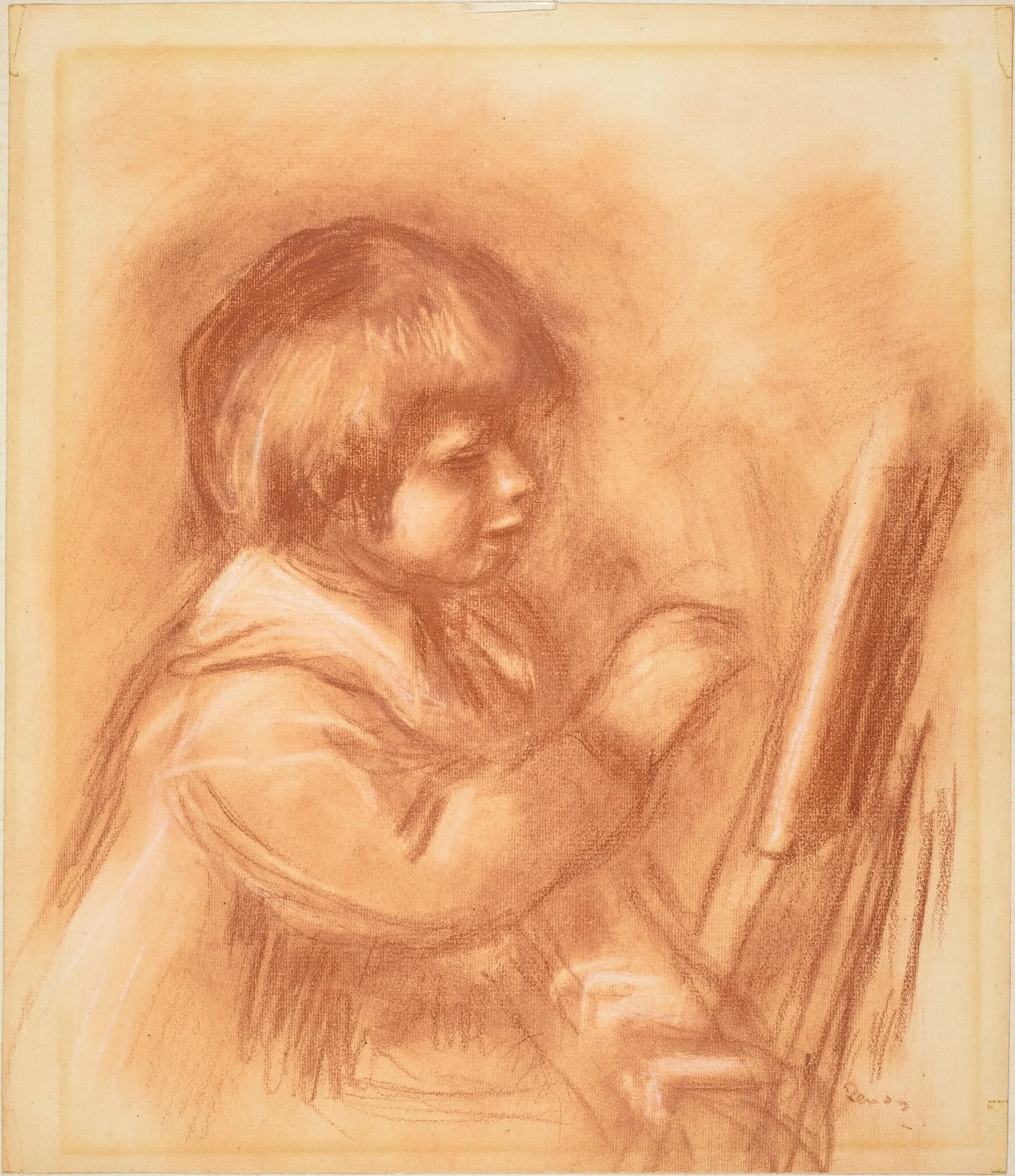 The Artist's Son Claude or "Coco", by French 20th Century, chalk, 1906