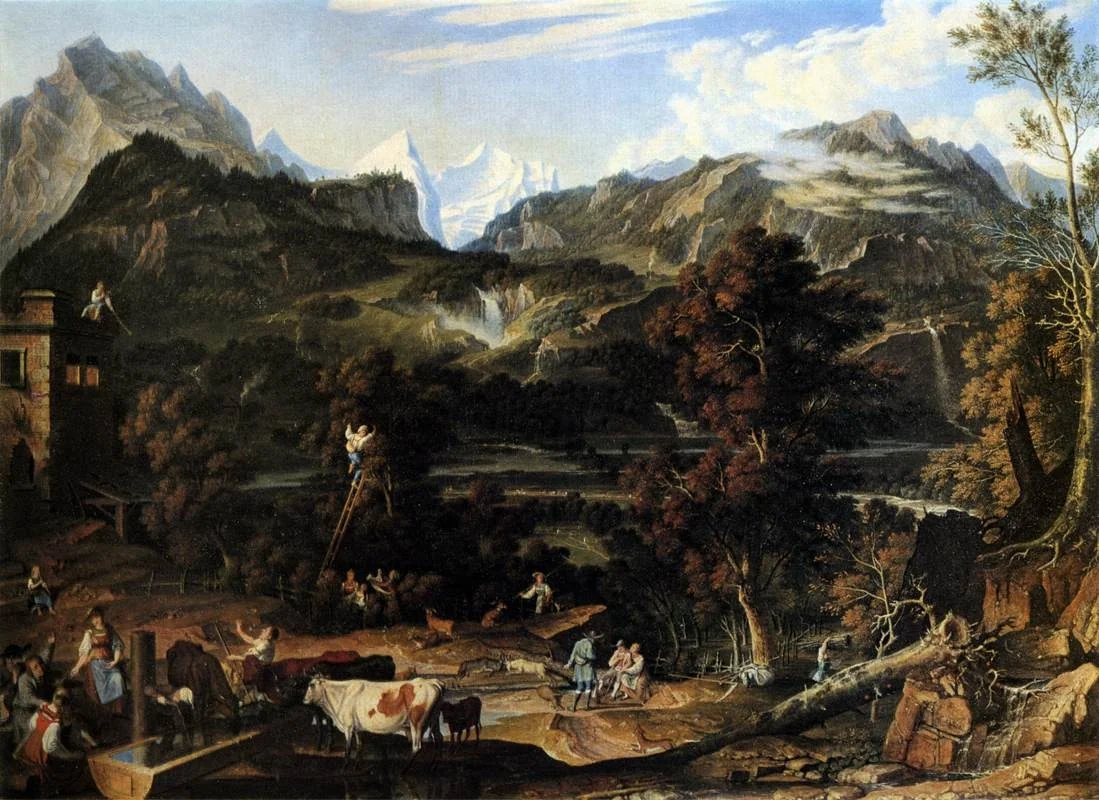 The Upland near Bern, by Joseph Anton Koch, oil, 1816