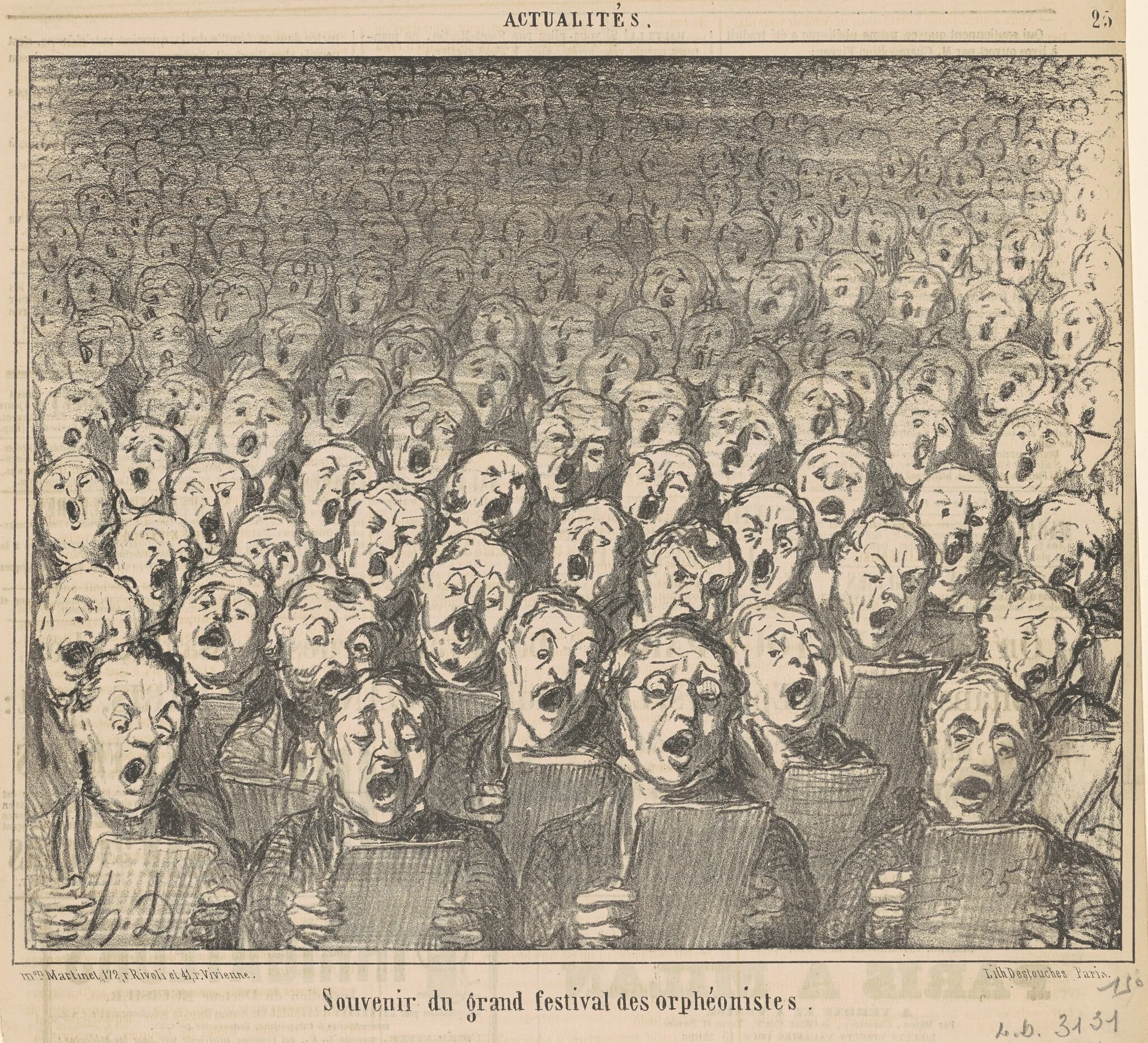 Souvenir du grand festival des orphéonistes, by Honoré Daumier, ink, 1859