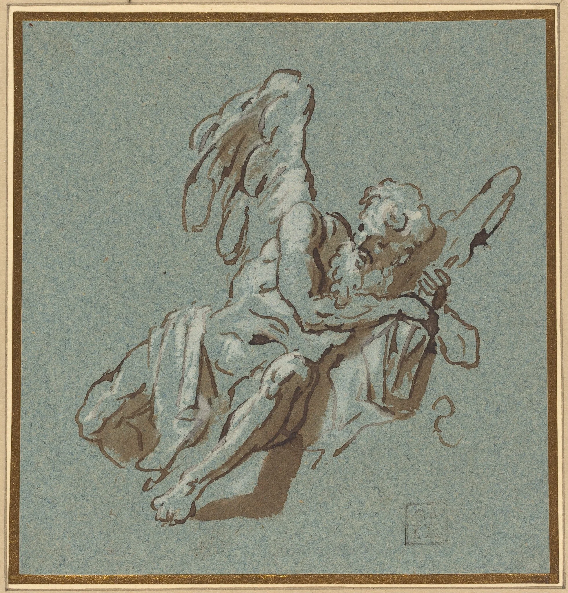Chronos, by Sebastiano Ricci, ink, 1696