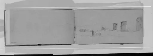 Outline Sketch of Mountains (verso, from Sketchbook)