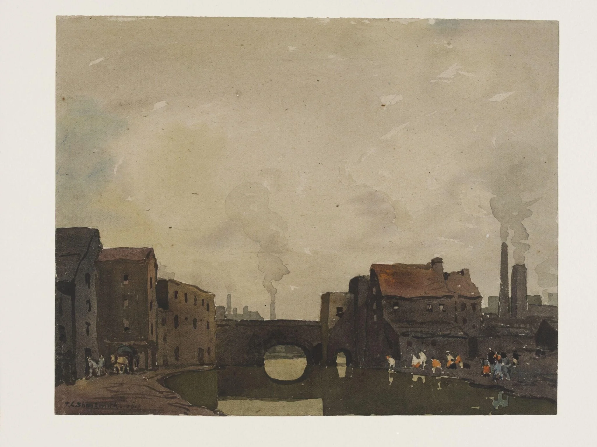 A Birmingham Canal, by Thurston Laidlaw Shoosmith, watercolor, 1919