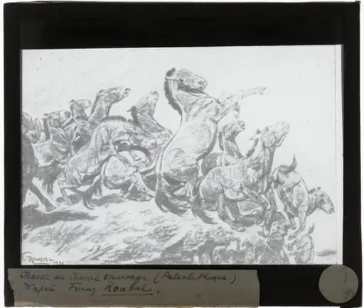 Franz Roubal. Jacht op wilde paarden. Paleolithicum