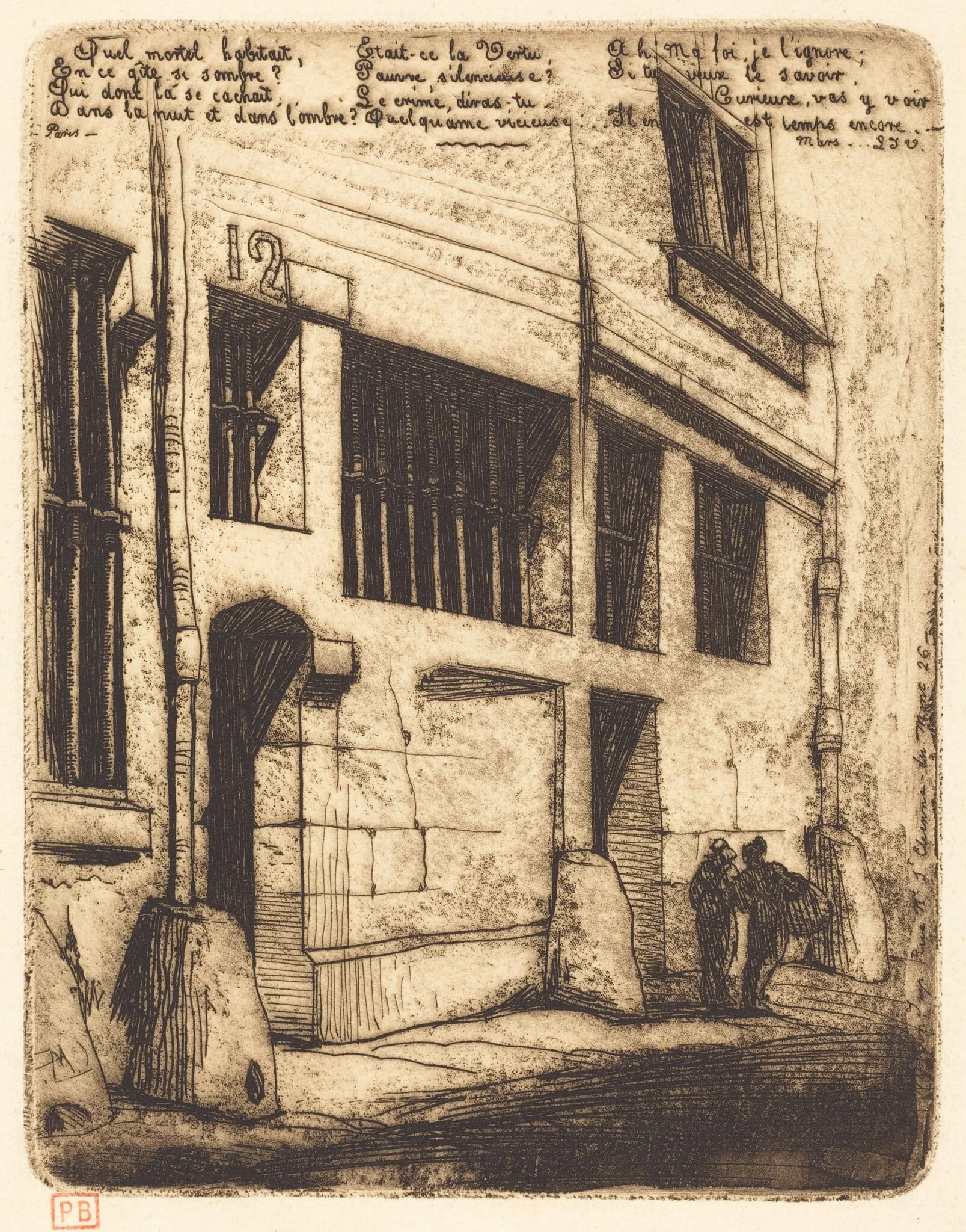 La Rue des Mauvais Garçons, Paris (The Street of the Bad Boys), by Charles Meryon, ink, 1854